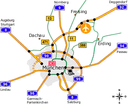 Autobahnen nach München